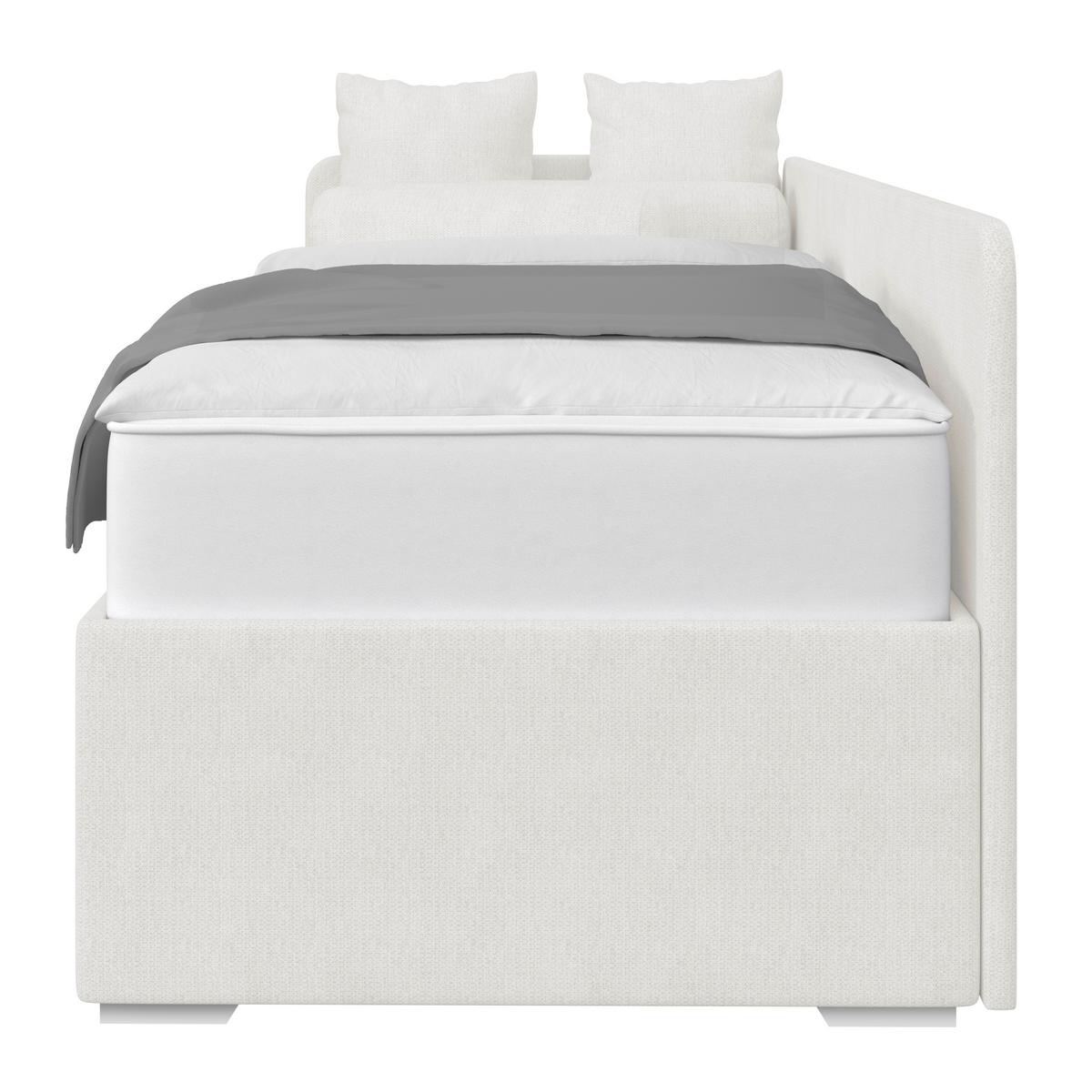 Kárpitozott Ágy Remi 90/200cm - ezüstszínű/fehér, Modern, textil/fa (90/200cm)