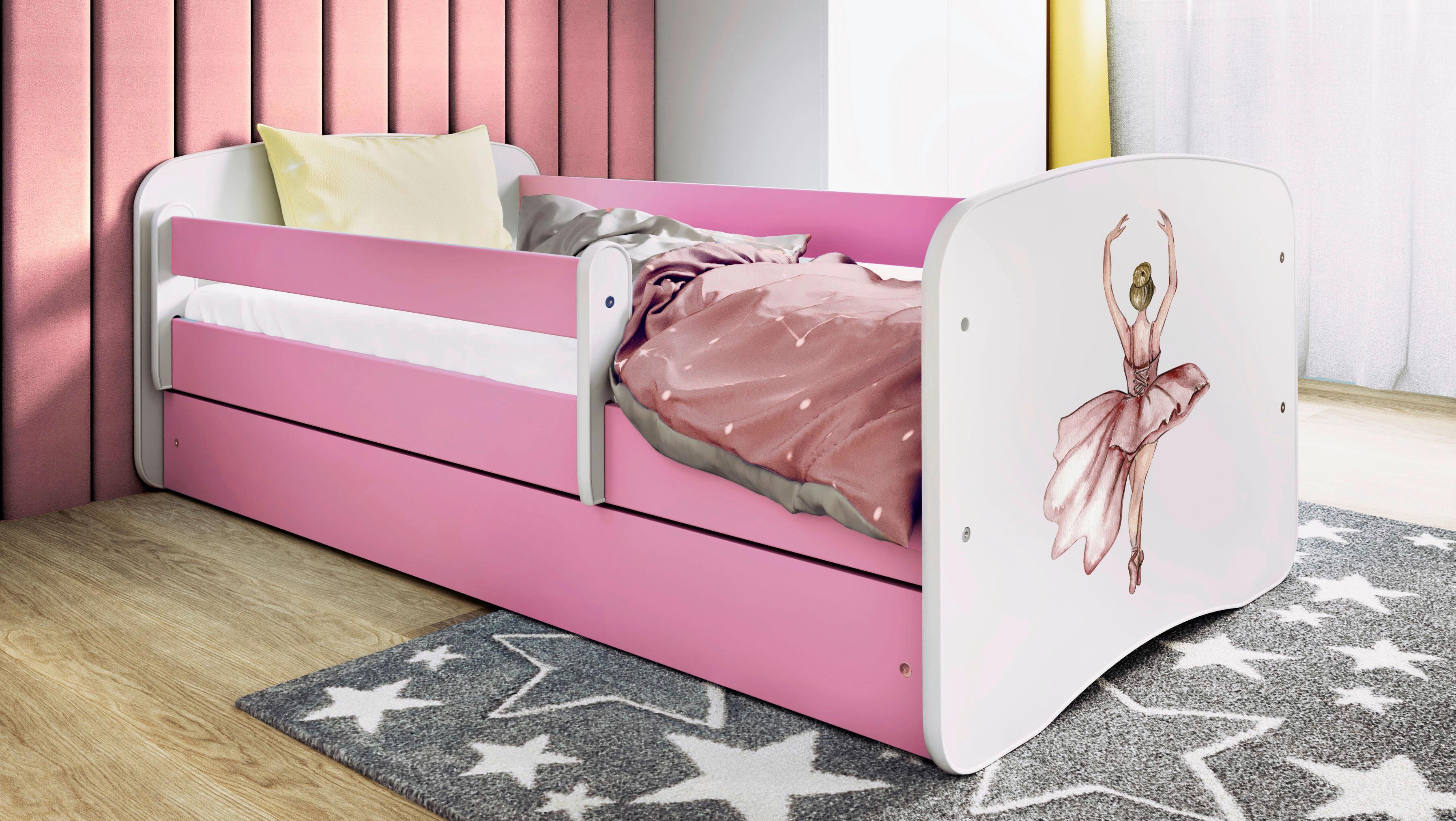 Kinder-/Juniorbett Babydreams inkl. Matratze 80x160 - Pink/Birkefarben, MODERN, Holz/Holzwerkstoff (80/160cm) - MID.YOU