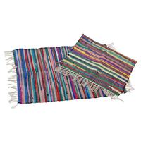 Handwebteppich 409015 - Multicolor/Weiß, Basics, Naturmaterialien/Kunststoff (70/140cm)