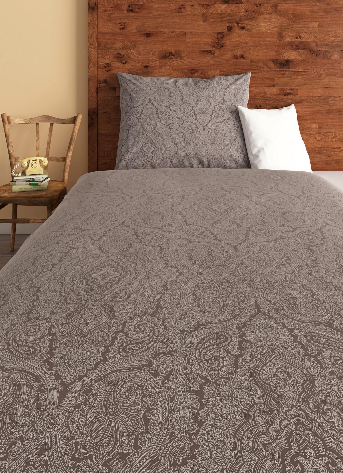 Renforcé-Bettwäsche 140x200 cm Leona Beige Ornamente - Beige, ROMANTIK / LANDHAUS, Textil (140/200cm) - James Wood