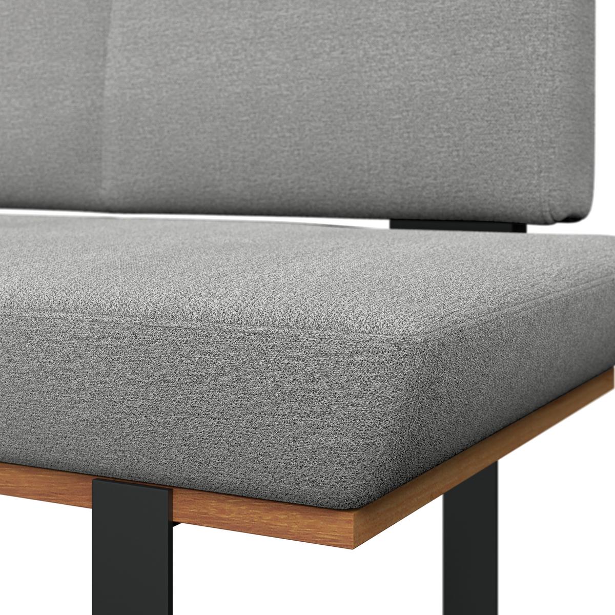 Eckbank Tristan Webstoff hellgrau, S:175x245cm - Hellgrau/Schwarz, MODERN, Holz/Textil (175/245cm) - James Wood
