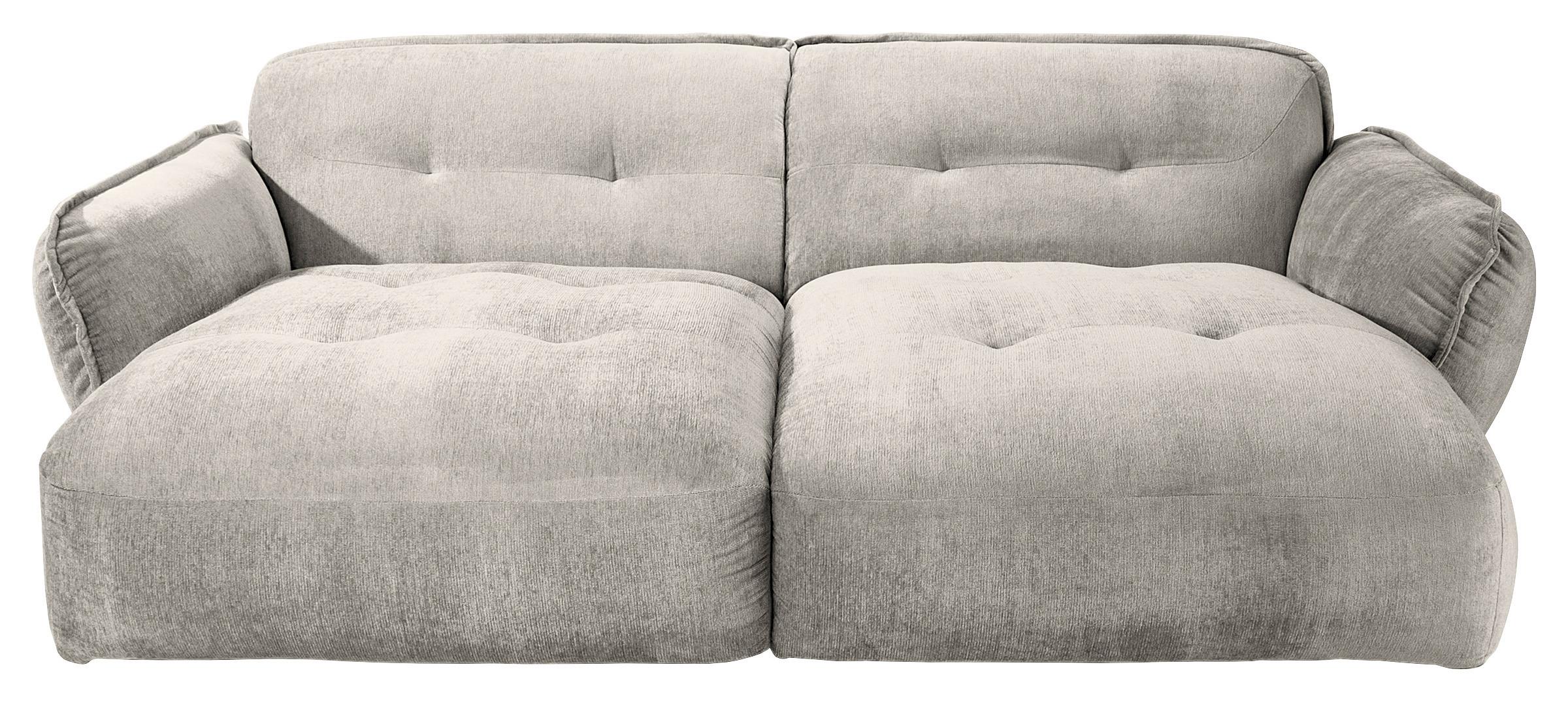 Bigsofa Fluffy, Silberfarben B: 285 Cm - Silberfarben/Schwarz, MODERN, Textil (285/87/184cm) - Trendmanufaktur