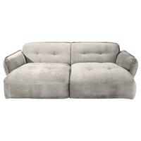 Bigsofa Fluffy, Silberfarben B: 285 Cm - Silberfarben/Schwarz, MODERN, Textil (285/87/184cm) - Trendmanufaktur