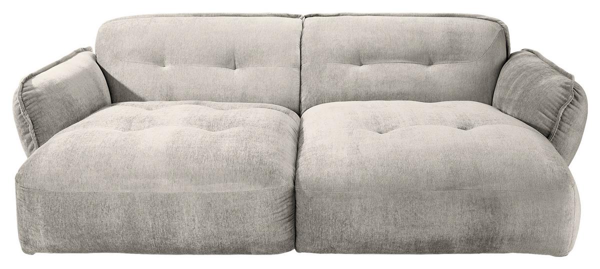 Bigsofa Fluffy, Silberfarben B: 285 Cm - Silberfarben/Schwarz, MODERN, Textil (285/87/184cm) - Trendmanufaktur