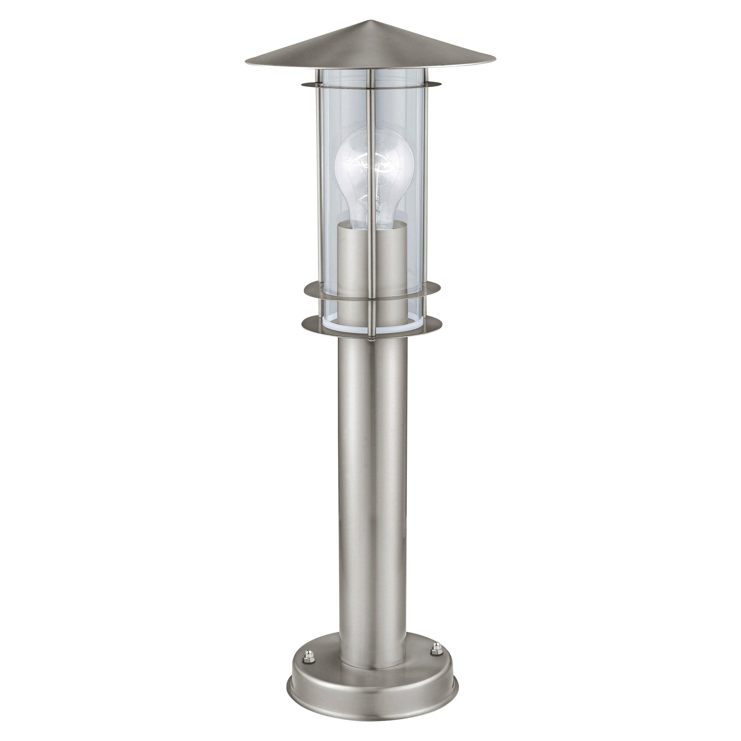 Außenleuchte Lisio 60 Watt Edelstahl/Glas - Klar/Edelstahlfarben, Basics, Glas/Metall (17,5/50cm) - Eglo
