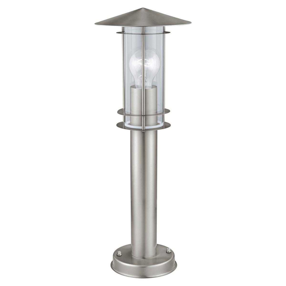 Außenleuchte Lisio 60 Watt Edelstahl/glas - Klar/Edelstahlfarben, Basics, Glas/Metall (17,5/50cm) - Eglo