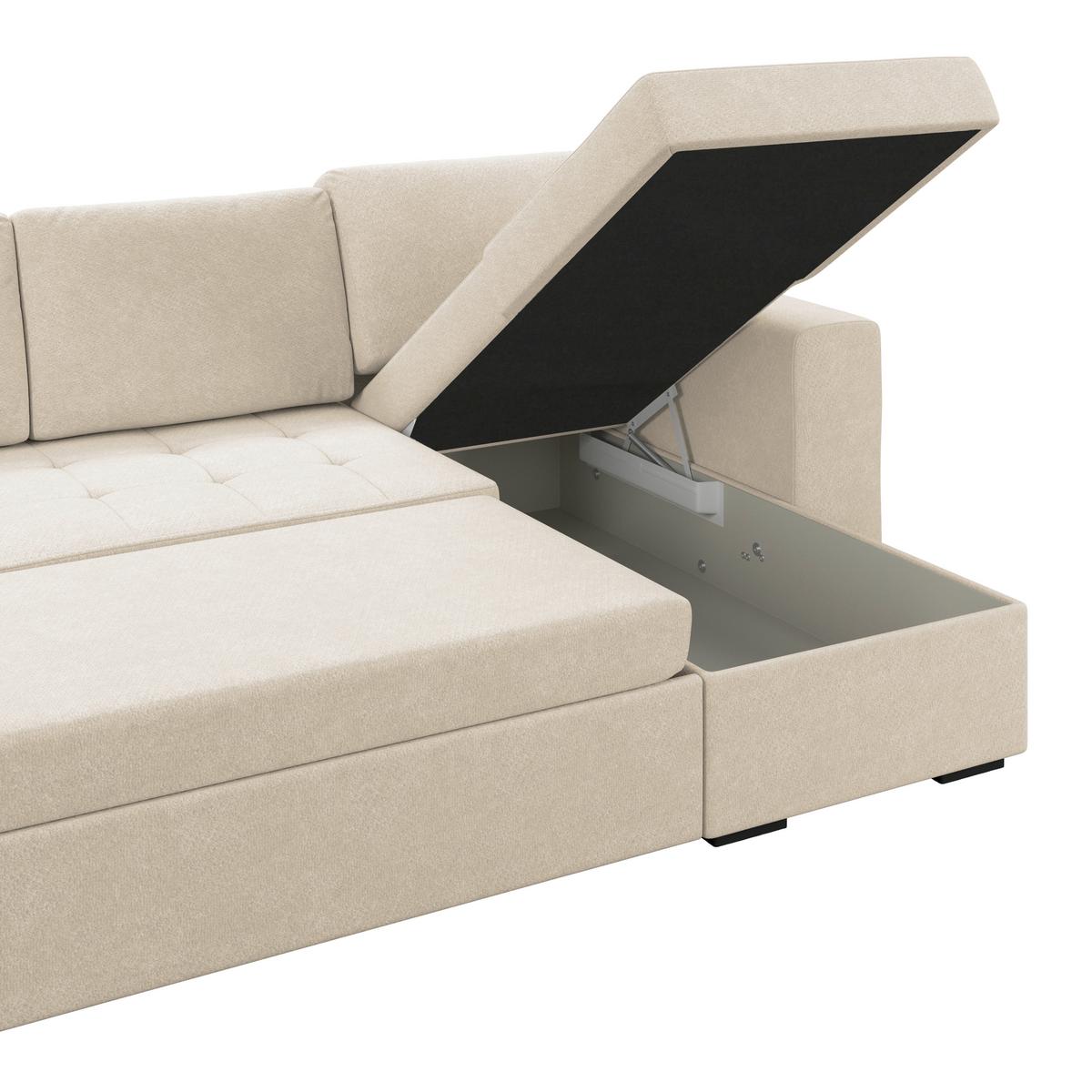 Ecksofa Jan Sandfarben S: 247x155 Cm - Sandfarben, Trend, Textil (247/155cm)