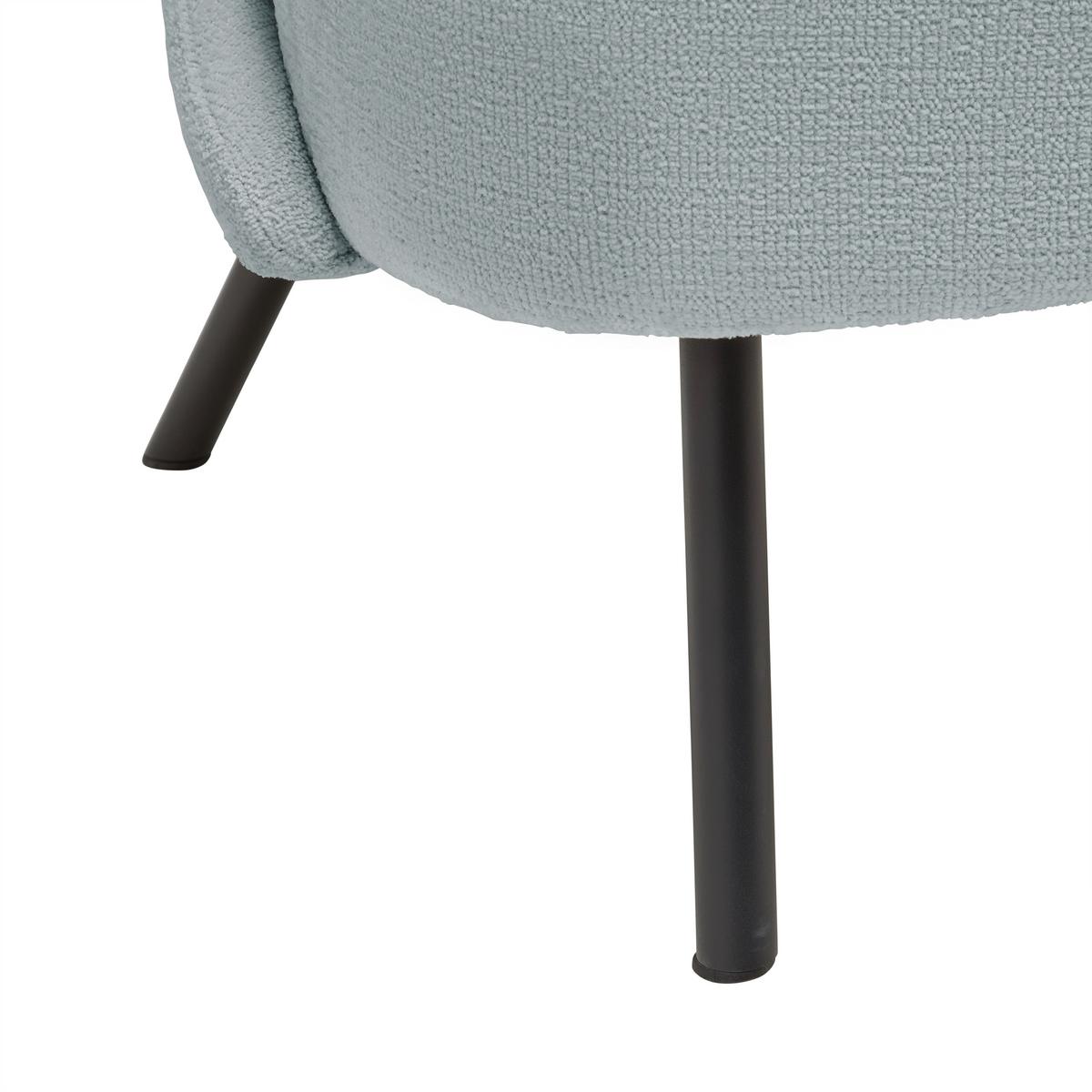 Trendové kreslo FLORIS, sivomodrá ženilka, max. 140 kg - čierna/sivomodrá, Romantik / Landhaus, kov/drevo (67/77/73cm) - Mömax