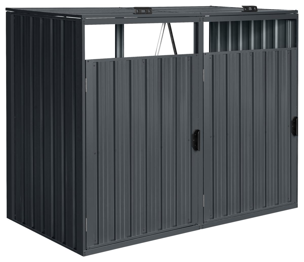 Mülltonnenbox A093.010.20 - Anthrazit, KONVENTIONELL, Metall (160/80/122cm) - Ambia Garden