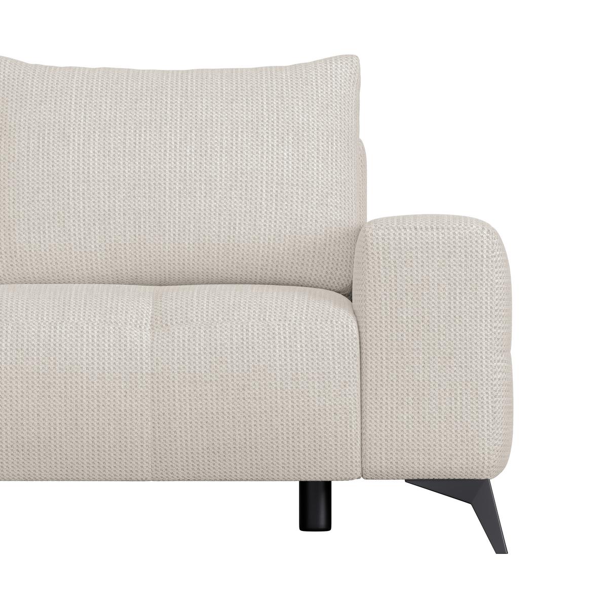 Ecksofa Mauro Perlmutt, mit Schlaffunktion - Perlmutt/Schwarz, Trend, Textil (175/290cm) - Luca Bessoni