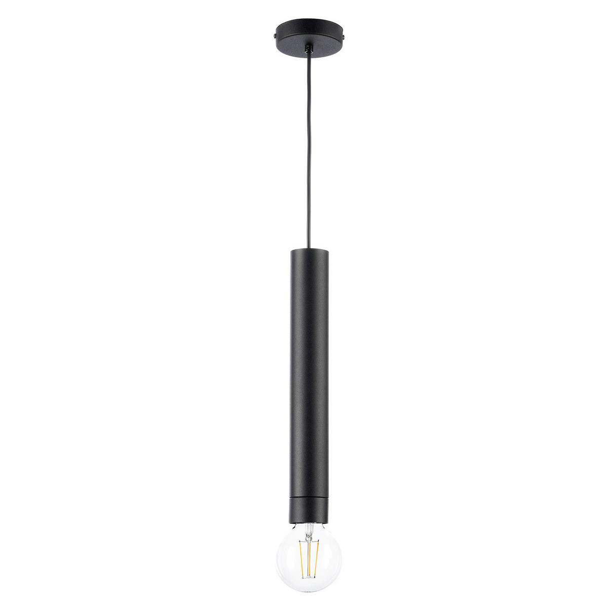 Hängeleuchte Schwarz D: 10 Cm 22w - Schwarz, Design, Metall (10/90cm)