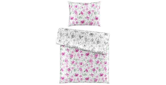 Satin Bettwäsche 140x200 Cm Iris Rosa/weiß - Rosa/Weiß, ROMANTIK / LANDHAUS, Textil (140/200cm) - James Wood