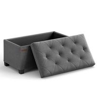 Sitzbox Dunkelgrau B: 76cm - Dunkelgrau/Schwarz, Basics, Holzwerkstoff/Textil (76/40/40cm)