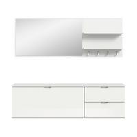 Garderobe Projekt X Weiß B: 144 cm - Weiß Hochglanz/Weiß, Design, Holzwerkstoff (144/193/32cm) - Livetastic