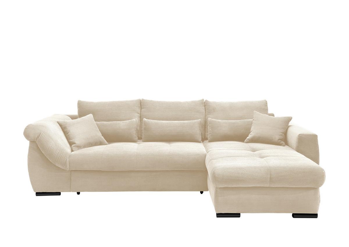 Ecksofa Federico Beige S: 302/188 Cm - Beige/Schwarz, MODERN, Holz/Textil (302/188cm) - MID.YOU