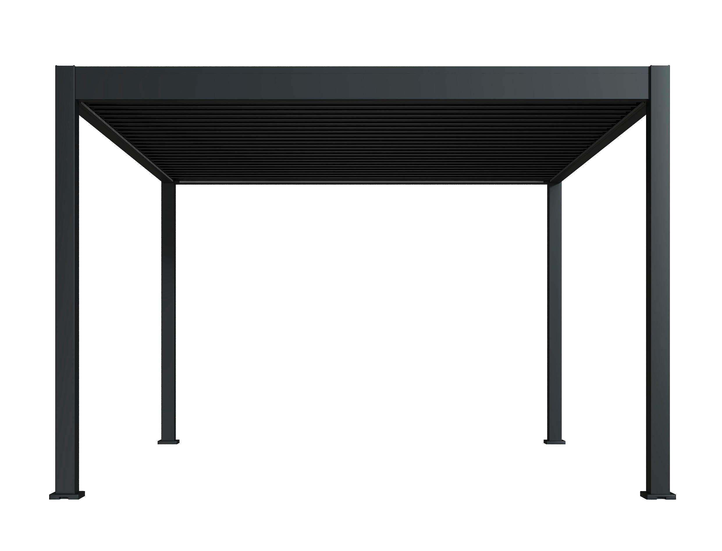 Pergola Deluxe 360x400cm Wetterfest, Elektrisch - Anthrazit, Basics, Metall (360/255/400cm) - Gardenson