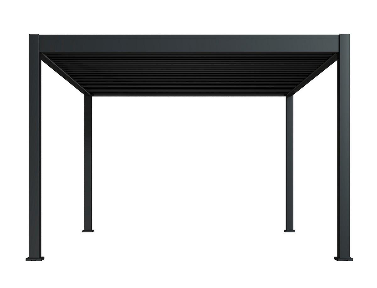 Pergola Deluxe 360x400cm Wetterfest, Elektrisch - Anthrazit, Basics, Metall (360/255/400cm) - Gardenson