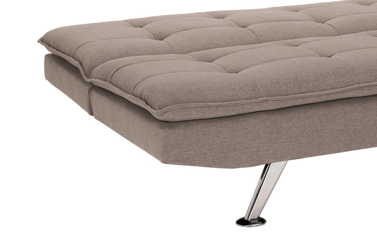 Schlafsofa Turin - Silberfarben/Braun, Basics, Textil (194/87/102cm) - MID.YOU