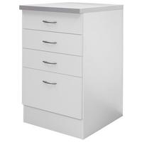Küchenunterschrank Wito 50 cm Weiß - Hellgrau/Weiß, Holzwerkstoff (50/85/60cm) - FlexWell