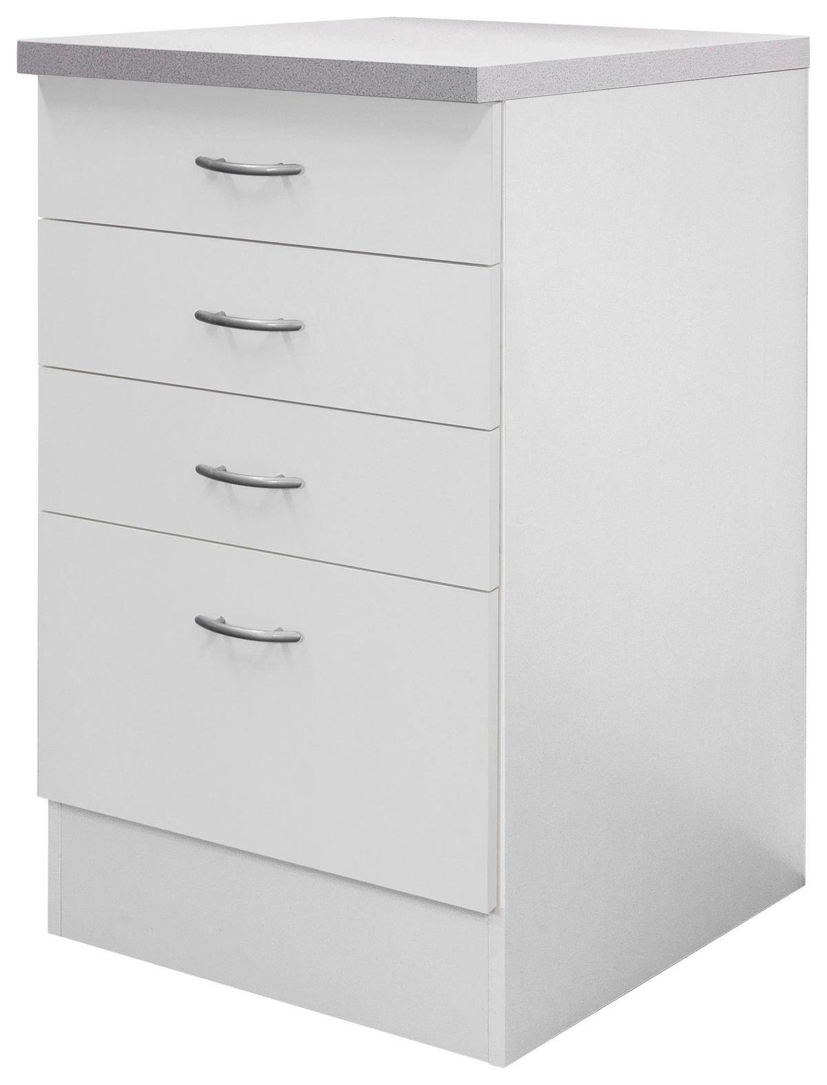 Küchenunterschrank Wito 50 cm Weiß - Hellgrau/Weiß, Holzwerkstoff (50/85/60cm) - FlexWell