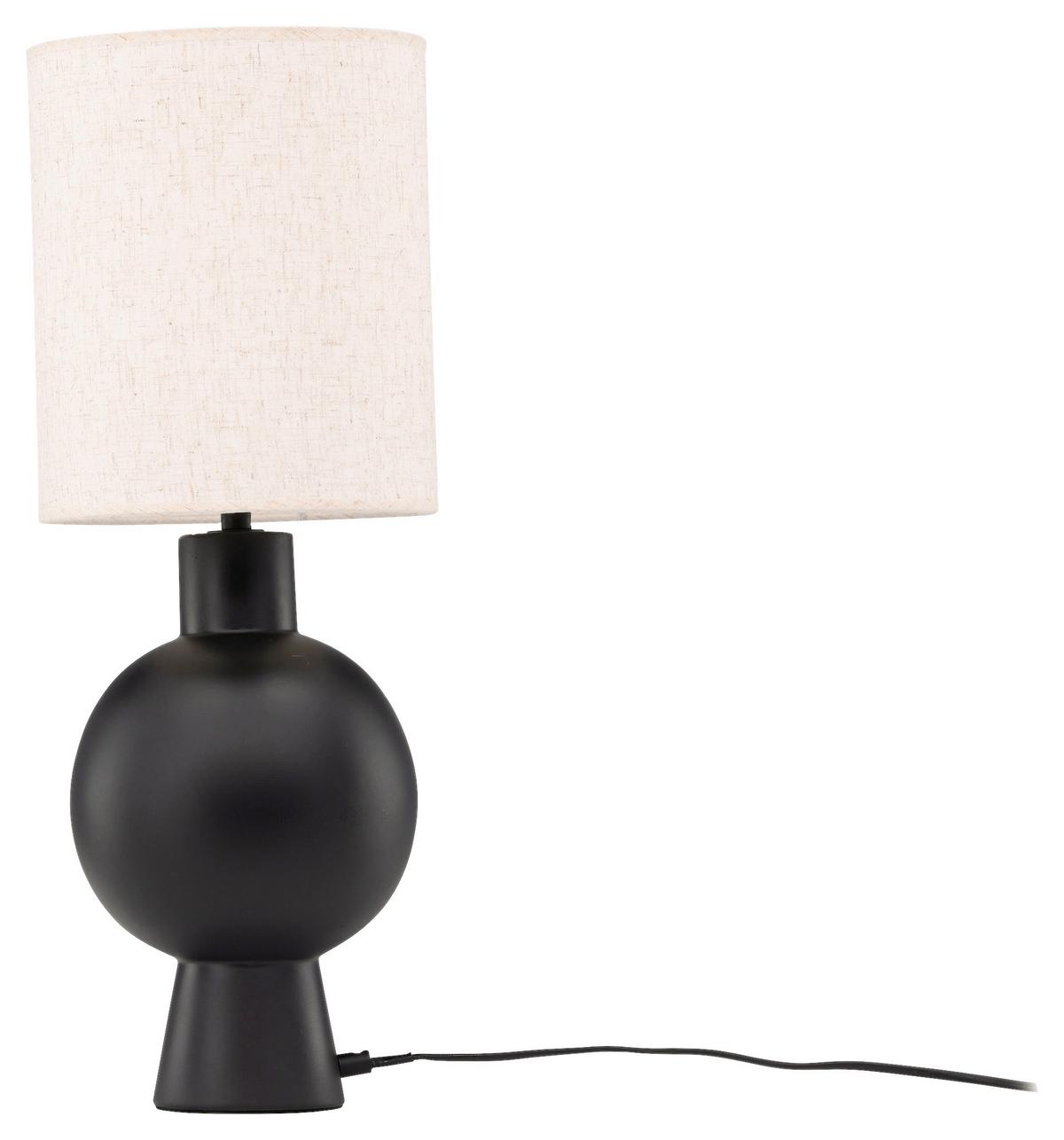 Tischleuchte Mysterna - Beige/Schwarz, Basics, Textil/Stein (21/55/21cm) - P & B