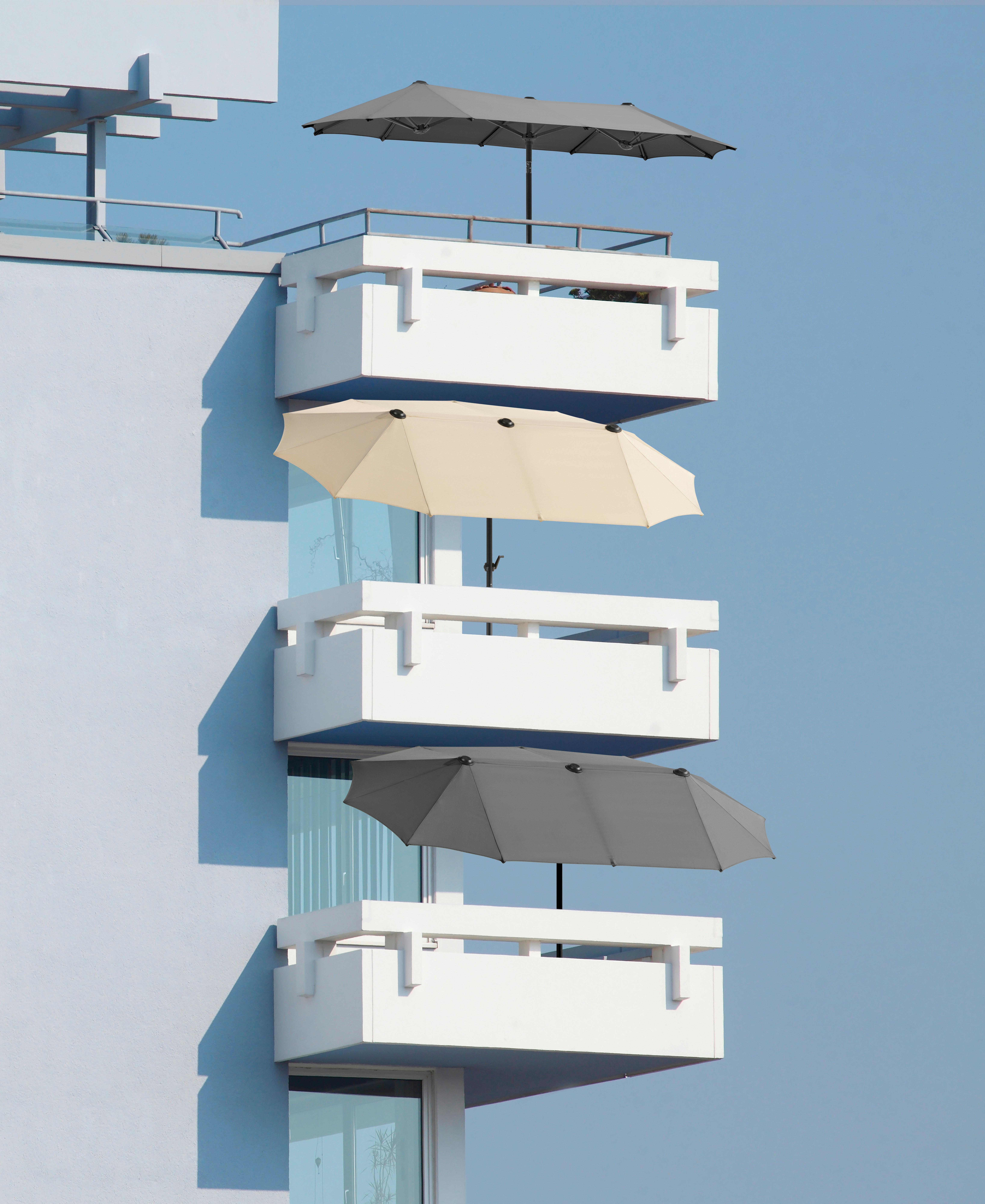 Doppelsonnenschirm Salerno BxHxT: 300x220x150 cm Anthrazit