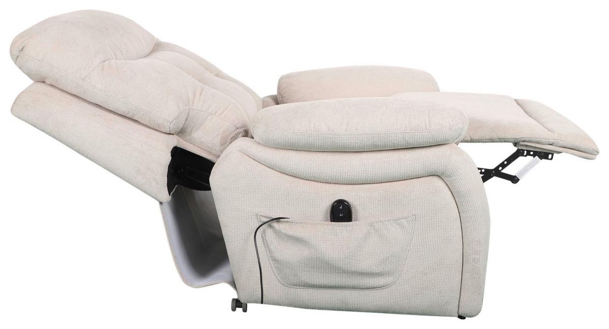 Relaxsessel Mario Webstoff Beige, B: 89 Cm - Beige/Schwarz, MODERN, Textil/Metall (89/107/94cm) - James Wood