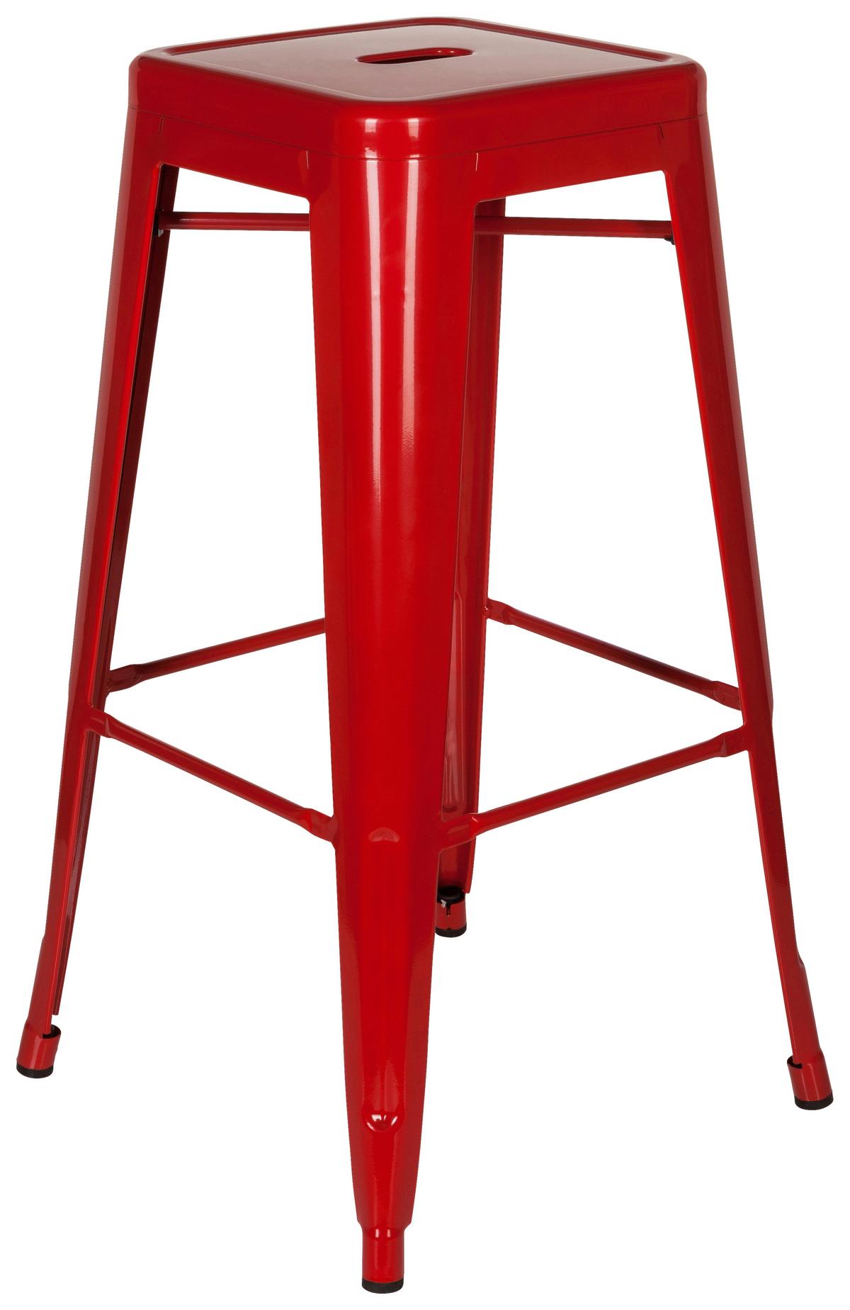 Barhocker Vantaggio High Stapelbar Rot Bis 150 Kg - Rot, Basics, Metall (44/77/44cm) - MID.YOU
