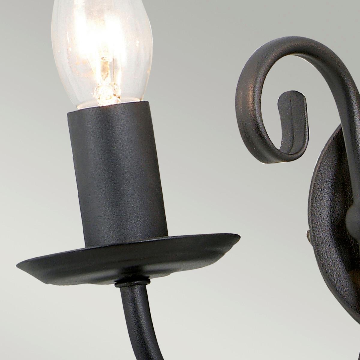 Wandleuchte Art2-Black - Schwarz, Natur, Metall (30/18.5/15cm) - Elstead Lighting