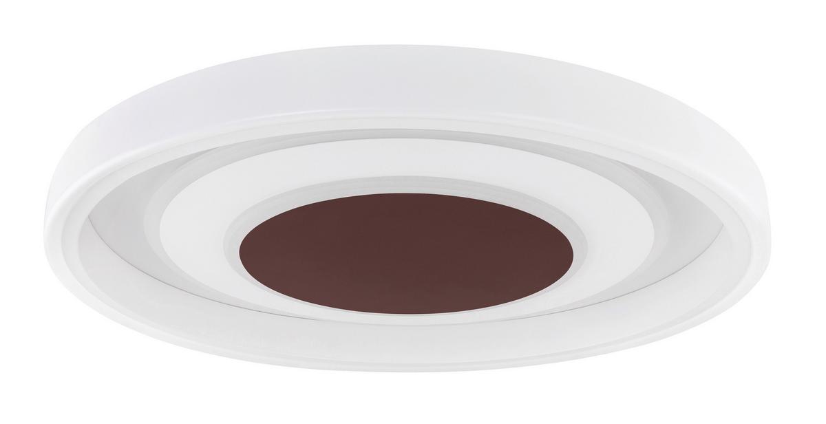 Led-deckenleuchte Goffi Ø 69 Cm Mit Farbtemperaturwechsler - Opal/Braun, Design, Kunststoff/Metall (69/10cm) - Globo