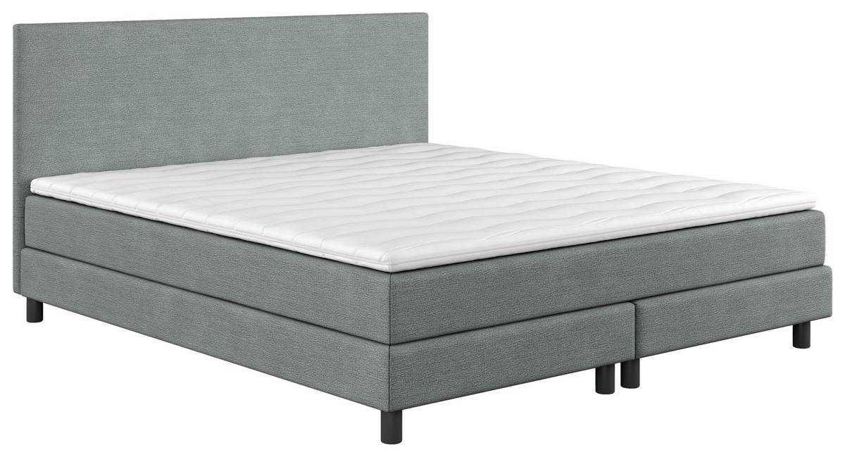 Boxbett mit Topper Andorra 180x200 cm Hellgrün - Schwarz/Hellgrün, MODERN, Holzwerkstoff/Textil (180/200cm) - MID.YOU
