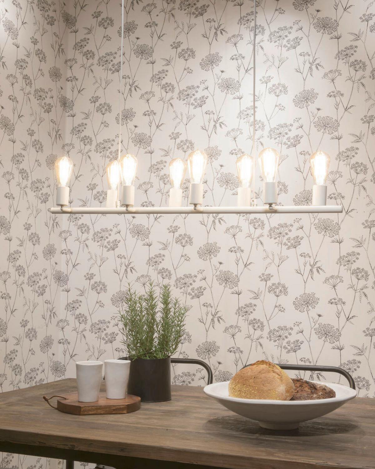 Hängeleuchte Miami H: 28-175cm 8-Flammig Höhenverstellbar - Weiß, Design, Metall (105/28/28-175cm) - It's about Romi