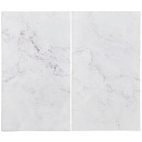 Krycí deska na sporák Marble, 2-dílná, 30/52cm - bílá, Moderní, sklo (30/52cm) - Premium Living