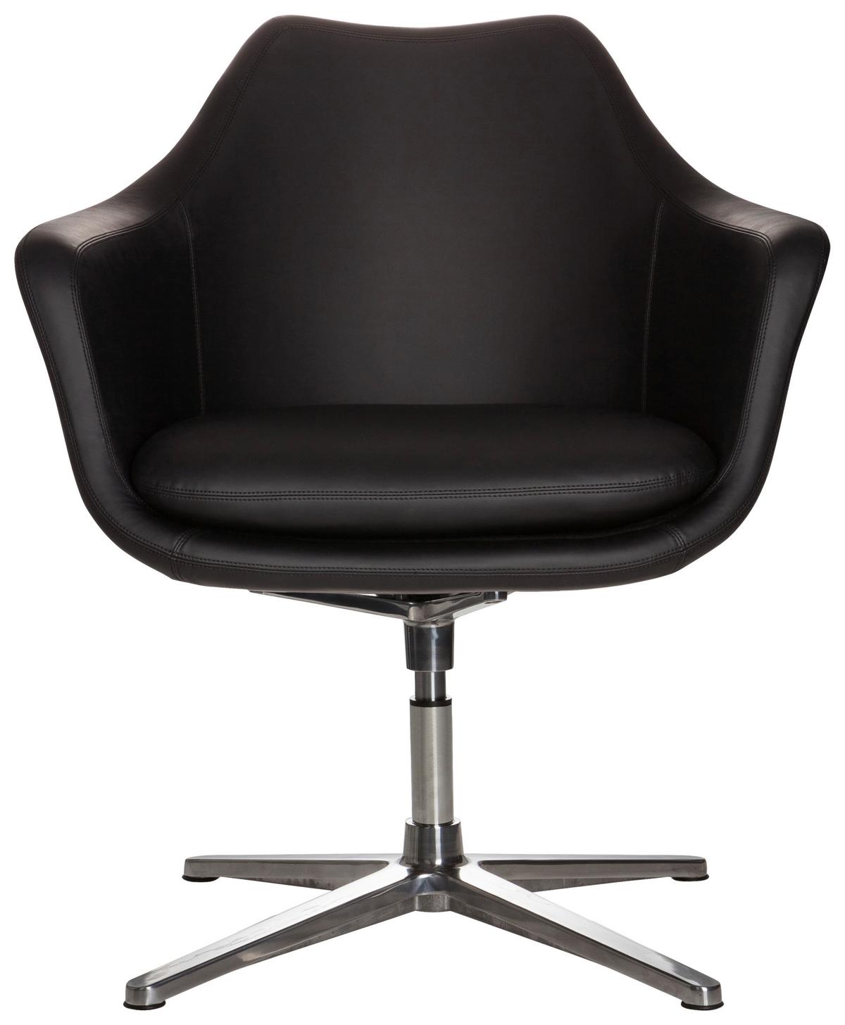 Drehstuhl Artemia Schwarz Bis 150 Kg - Silberfarben/Schwarz, Basics, Textil/Metall (67/85/63cm) - MID.YOU