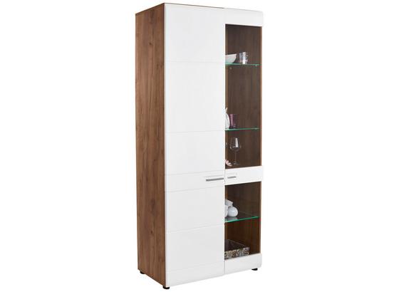 Vitrine Avensis B:95cm inkl. LED-Beleuchtung, Weiß Dekor - Eichefarben/Schwarz, MODERN, Glas/Holzwerkstoff (95/205,7/37,1cm) - Luca Bessoni Vitrine Avensis B:95cm inkl. LED-Beleuchtung, Weiß Dekor - Eichefarben/Schwarz, MODERN, Glas/Holzwerkstoff (95/205,7/37,1cm) - Luca Bessoni