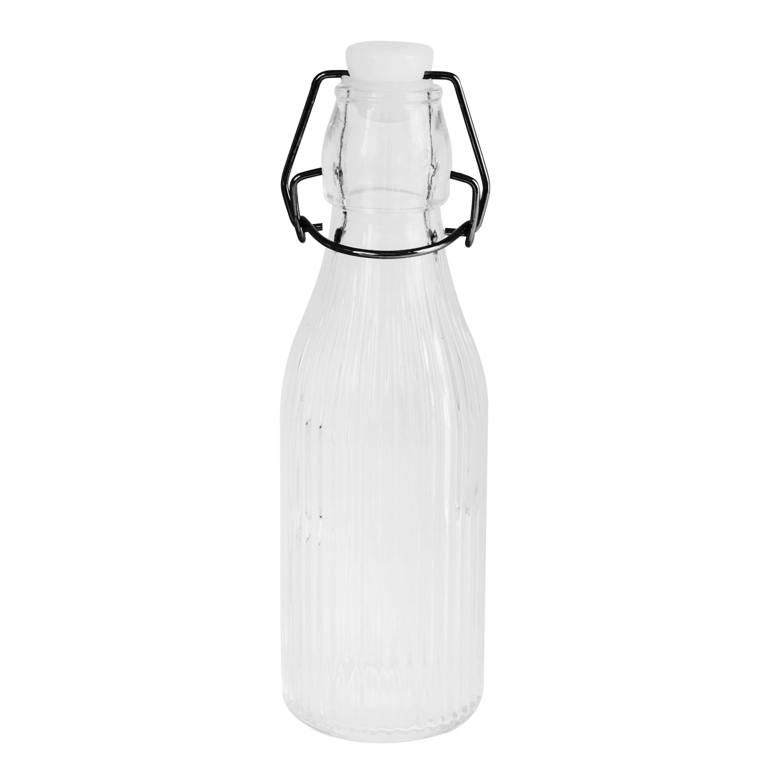 UNIVERSALFLASCHE Thea 250 ml - Klar/Schwarz Hochglanz, KONVENTIONELL, Glas/Kunststoff (5,5/19cm) - Luca Bessoni