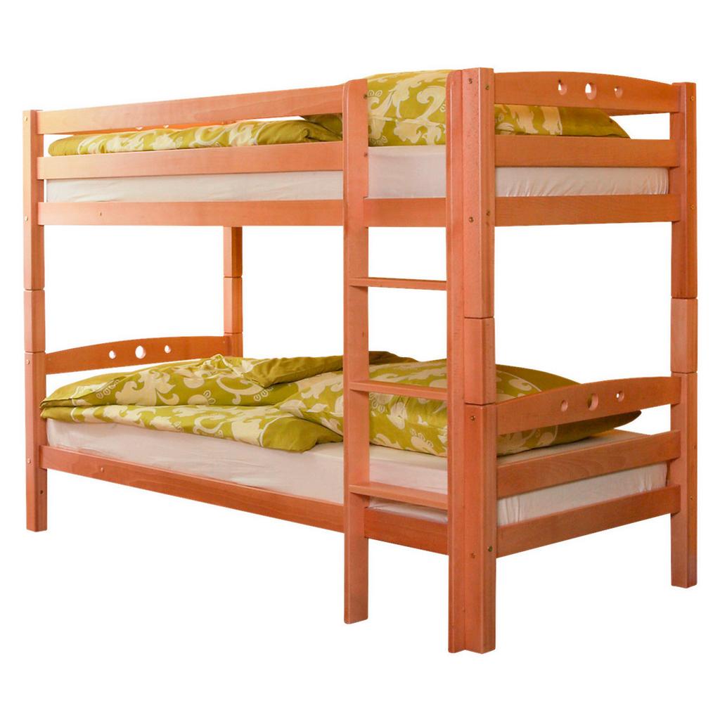 Etagenbett Lupo Buche massiv 90 cm m. Absturzsicherung