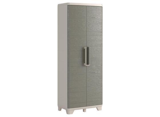 Kunststoffschrtank Wood Grain Utility 68/182/39cm - Hellgrau/Grau, Basics, Kunststoff (68/182/39cm) - Keter Kunststoffschrtank Wood Grain Utility 68/182/39cm - Hellgrau/Grau, Basics, Kunststoff (68/182/39cm) - Keter