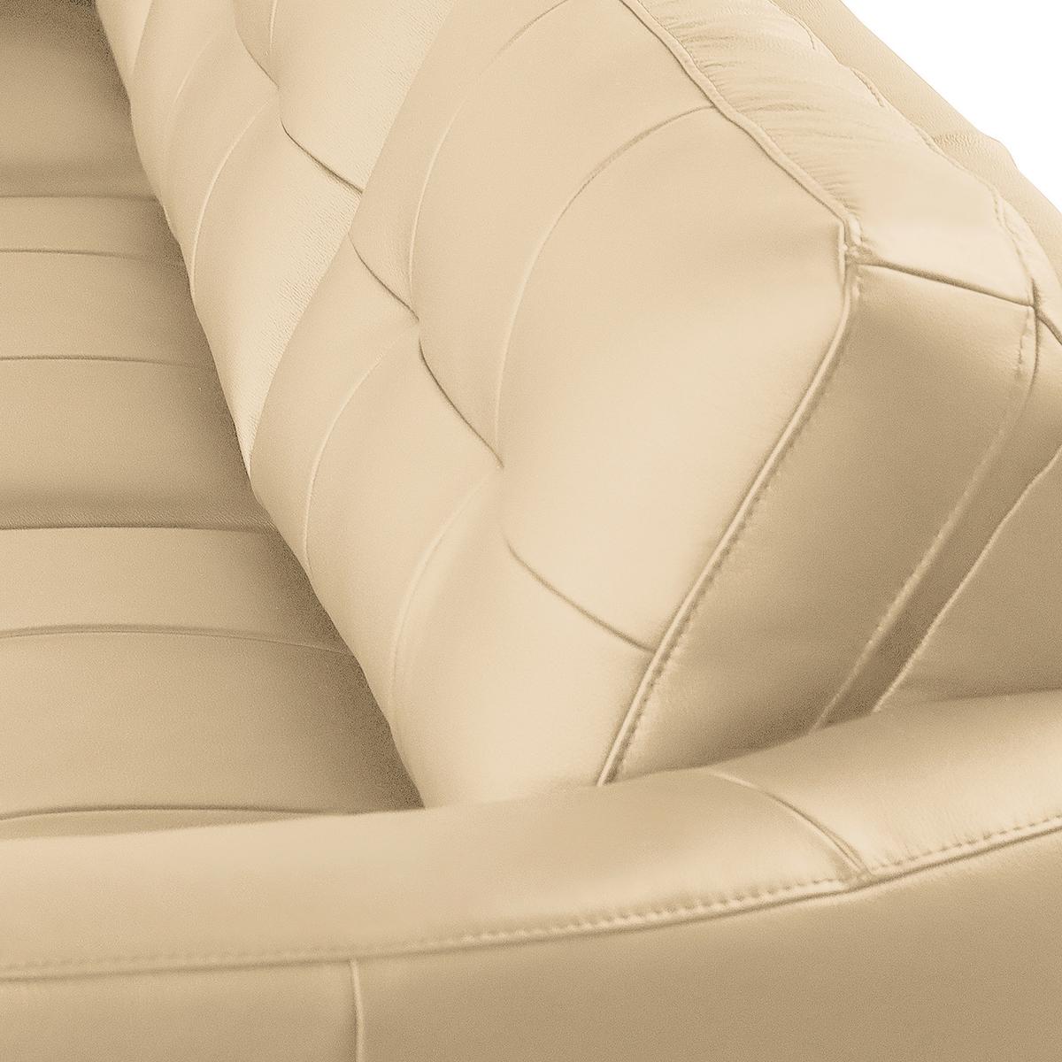 Ecksofa Nordic Beige S: 190x236 cm - Beige/Buchefarben, Design, Leder/Textil (190/236cm) - Livetastic
