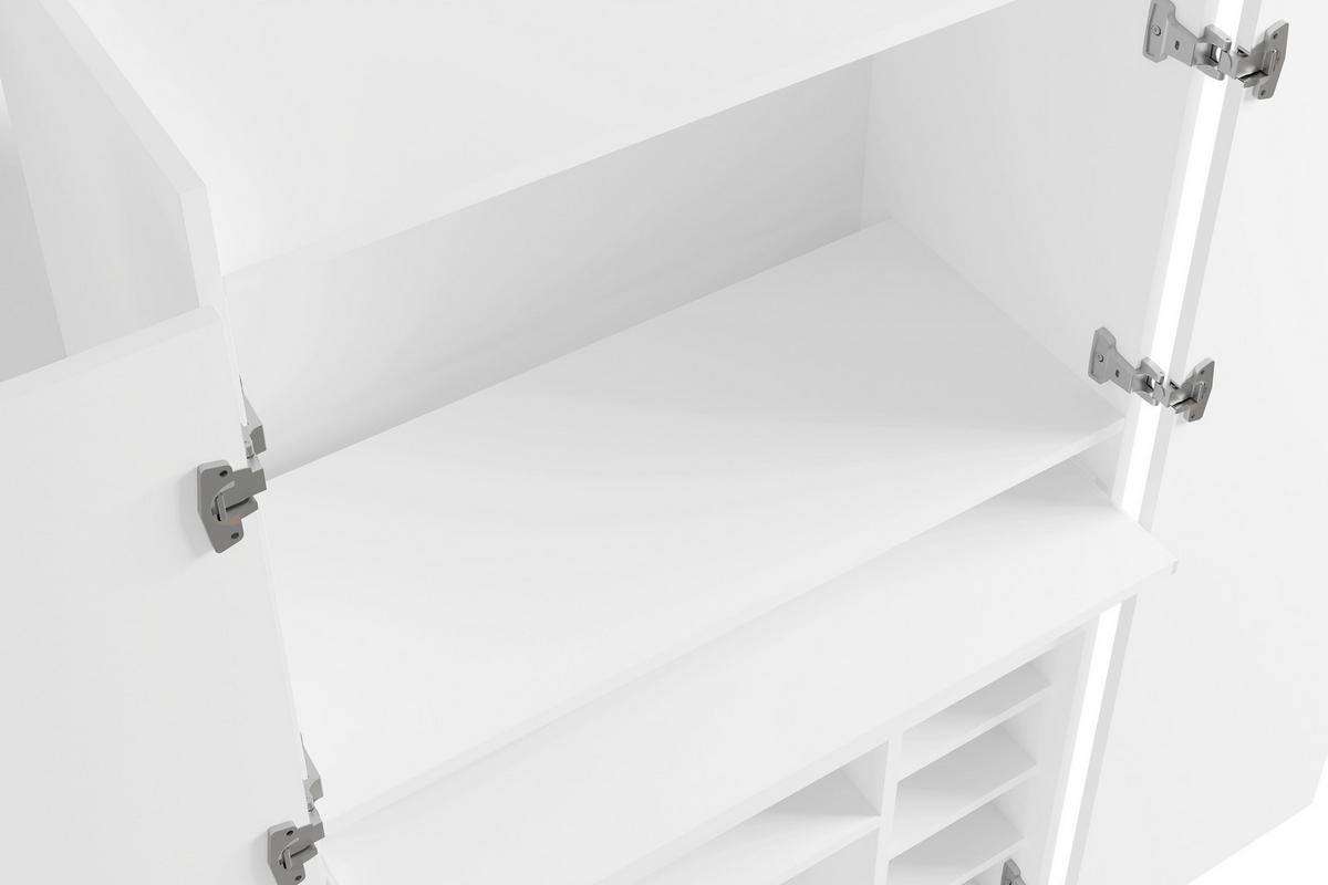 Sekretär Janne B: 80 cm Weiß inkl. Stauraum, Tastaturauszug - Schwarz/Weiß, Design, Holzwerkstoff (80/141/40cm) - MID.YOU