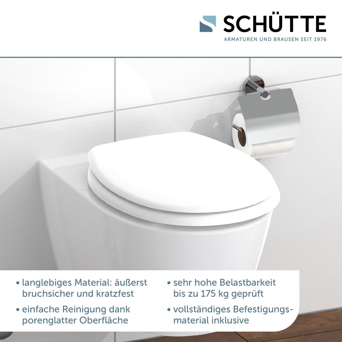 Wc-sitz Weiß B: 45,6 Cm - Weiß, Basics, Kunststoff (45,6/5,5/37,1cm) - Schütte