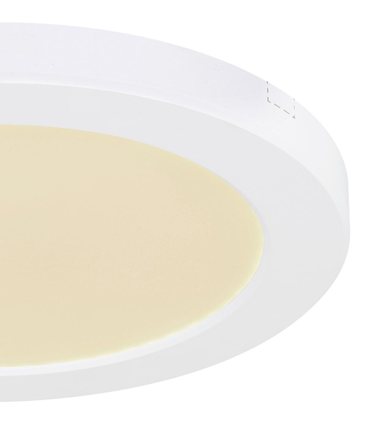 LED-Deckenleuchte Nita Ø 22 cm, Farben Fixierbar - Opal/Weiß, MODERN, Kunststoff (22/1,8cm) - Luca Bessoni