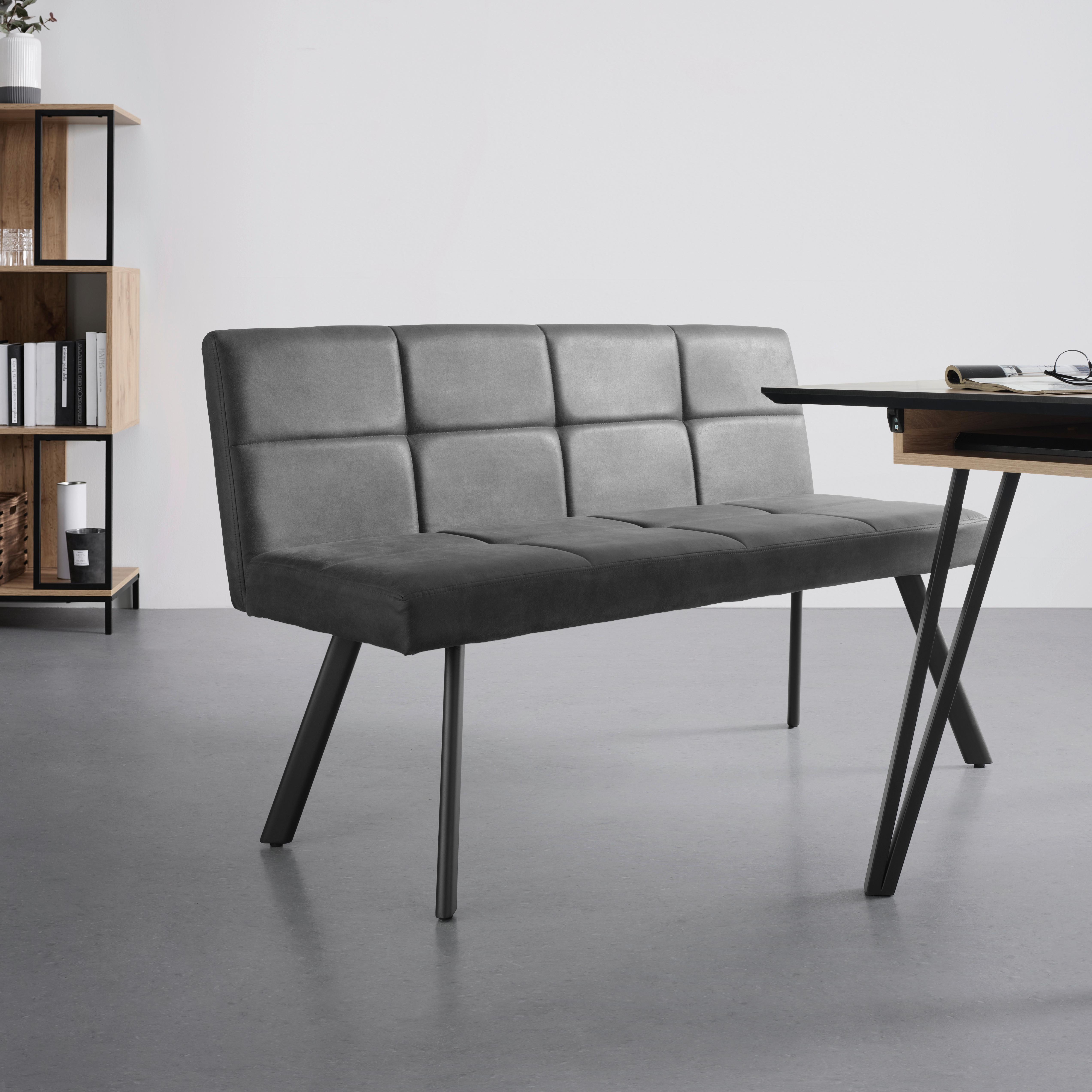 Sedací lavice Cooper šedá - šedá/černá, Moderní, kov/textil (140/85/60cm) - Mömax