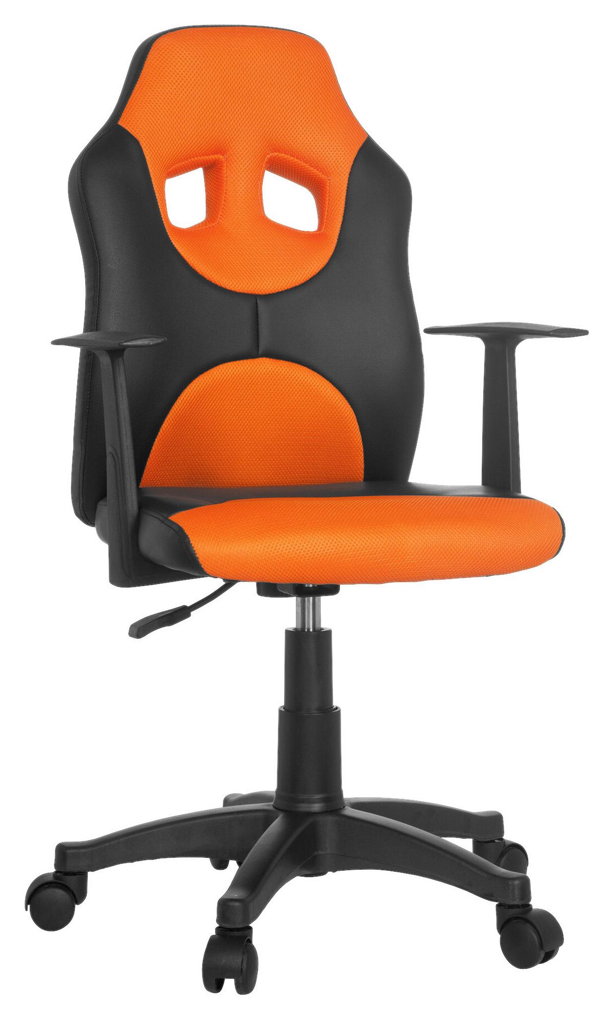 Jugenddrehstuhl Kid Racer Al Orange/Schwarz - Schwarz/Orange, Basics, Kunststoff (54/90-100/48cm) - MID.YOU