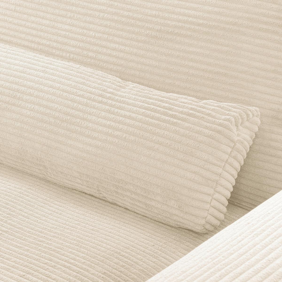 Ecksofa Berlin Creme Cord 172x313 cm - Creme/Schwarz, Design, Textil (172/313cm) - P & B