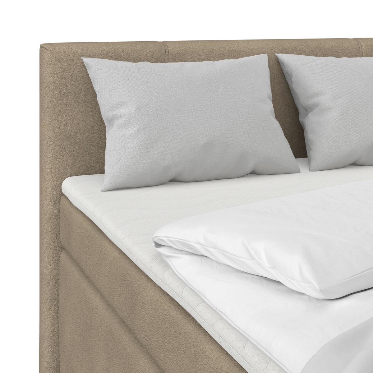 Boxspringbett Mira 1 - Taupe, Basics, Holz/Kunststoff (120/200cm)