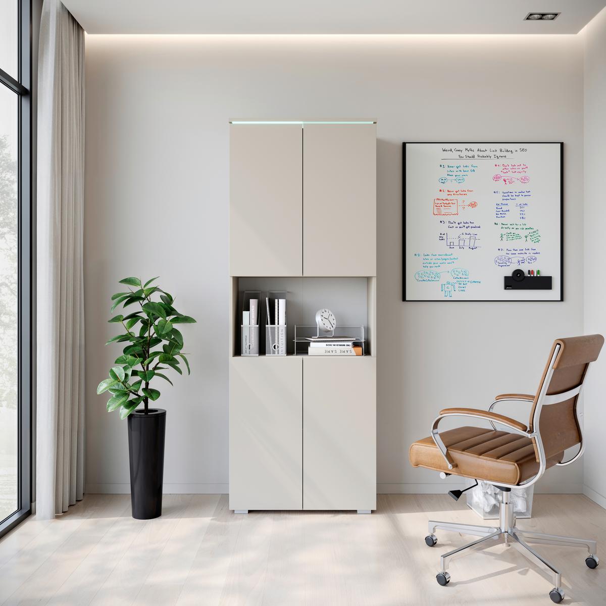 Aktenschrank Vera Beige/Kaschmir B: 68cm - Kaschmir/Beige, Design, Holzwerkstoff (68/181,9/33cm) - Livetastic