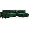 Ecksofa Cuddly Mia Flaschengrün S: 250x192 cm - Dunkelgrün/Schwarz, Textil (250/192cm) - MID.YOU