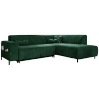 Ecksofa Cuddly Mia Flaschengrün S: 250x192 cm - Dunkelgrün/Schwarz, Textil (250/192cm) - MID.YOU