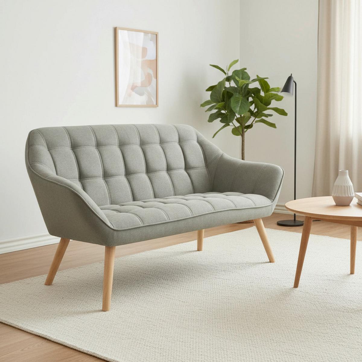 Dvoumístná pohovka MONIQUE, šedý velur - šedá, Moderní, dřevo/textil (127/76/74,5cm) - Modern Living